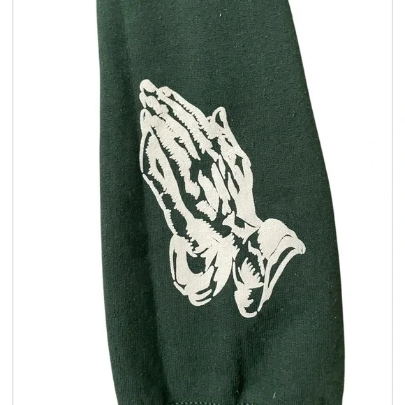 Gildan Men Green Jacket Only God Can Judge Me Size Medium - Picture 4 of 10